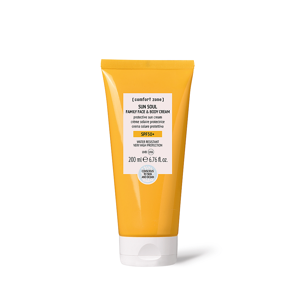 COMFORT ZONE SUN SOUL apsauga nuo saulės veidui ir kūnui – visai šeimai SPF50+, 200 ml