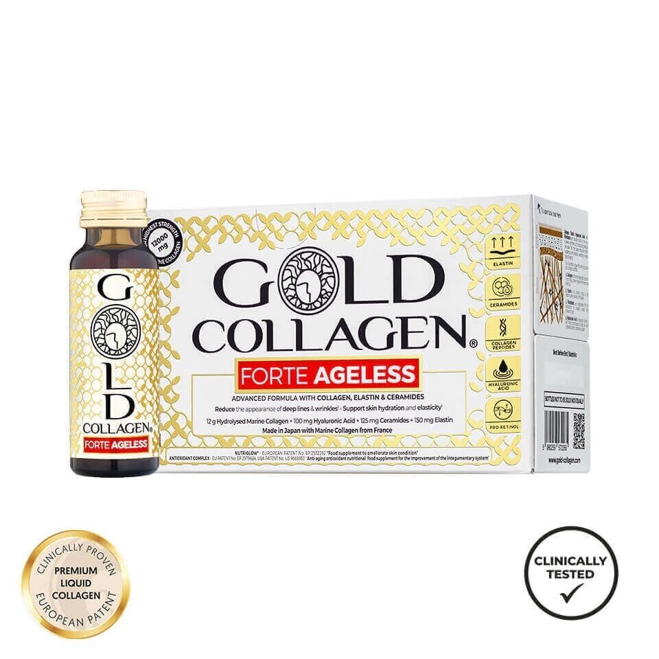 GOLD COLLAGEN FORTE AGELESS dėžutė. TOP geriamas kolagenas odai, nuo oksidacinio streso, energijos trūkumo GOLD COLLAGEN FORTE AGELESS dėžutė. TOP geriamas kolagenas odai, nuo oksidacinio streso, energijos trūkumo