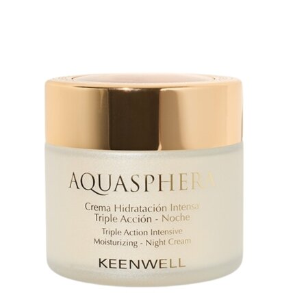 KEENWELL AQUASPHERA TREJOPO POVEIKIO INTENSYVIAI DRĖKINANTIS NAKTINIS KREMAS, 80 ML KEENWELL AQUASPHERA TREJOPO POVEIKIO INTENSYVIAI DRĖKINANTIS NAKTINIS KREMAS, 80 ML