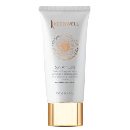 KEENWELL SUN ATTITUDE ANTI-SAND APSAUGINĖ ĮDEGI SKATINANTI EMULSIJA KŪNUI SPF50, 150 ML KEENWELL SUN ATTITUDE ANTI-SAND APSAUGINĖ ĮDEGI SKATINANTI EMULSIJA KŪNUI SPF50, 150 ML