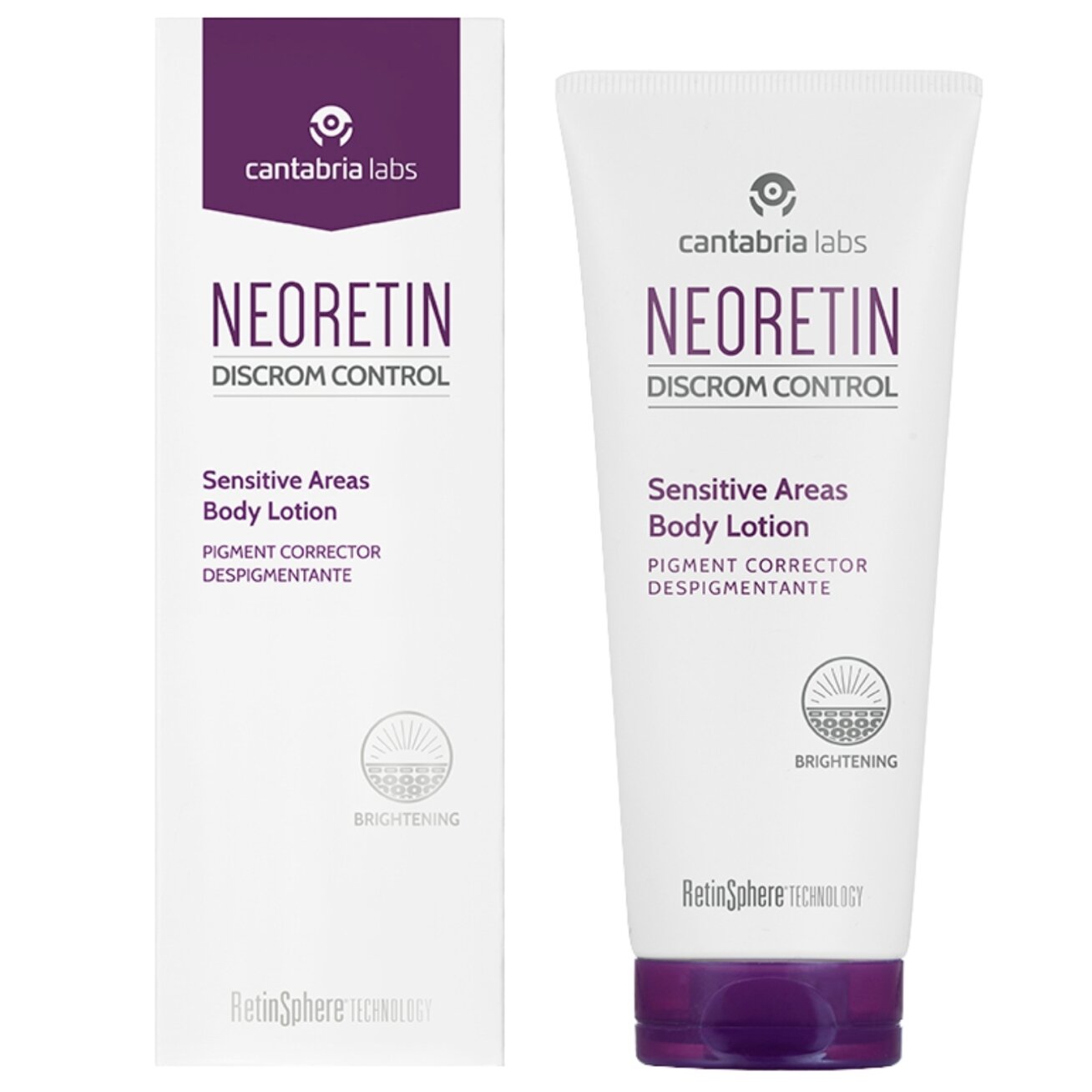NEORETIN DC ŠVIESINANTIS KŪNO LOSJONAS JAUTRIOMS ZONOMS, 100 ML