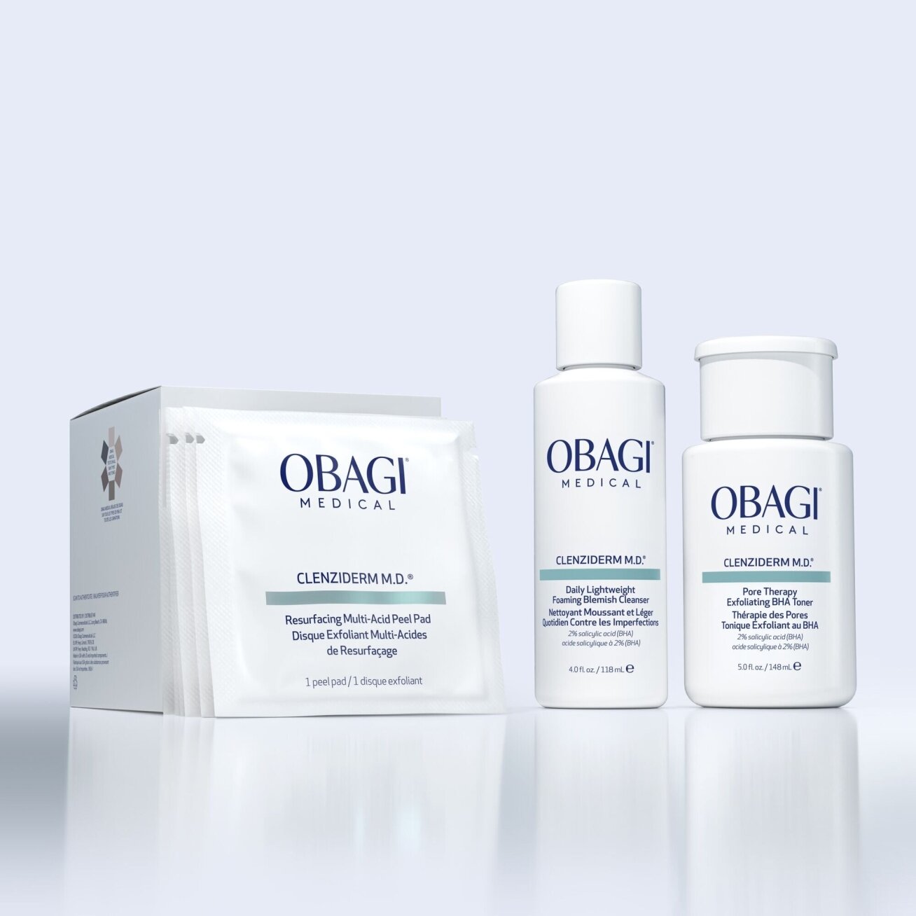 Obagi Medical CLENZIDERM M.D.® Resurfacing Multi-Acid Peel Pads – Šveičiamieji Veido Padeliai su Rūgštimis 30vnt 2