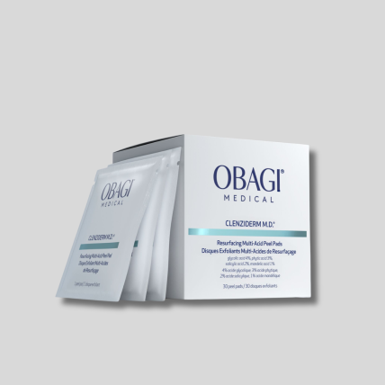 Obagi Medical CLENZIDERM M.D.® Resurfacing Multi-Acid Peel Pads – Šveičiamieji Veido Padeliai su Rūgštimis 30vnt Obagi Medical CLENZIDERM M.D.® Resurfacing Multi-Acid Peel Pads – Šveičiamieji Veido Padeliai su Rūgštimis 30vnt