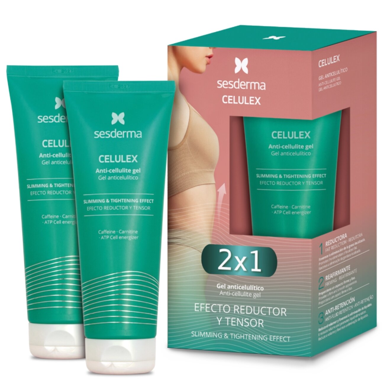 SESDERMA CELULEX ANTICELIULITINIŲ GELIŲ RINKINYS, 2x200 ML