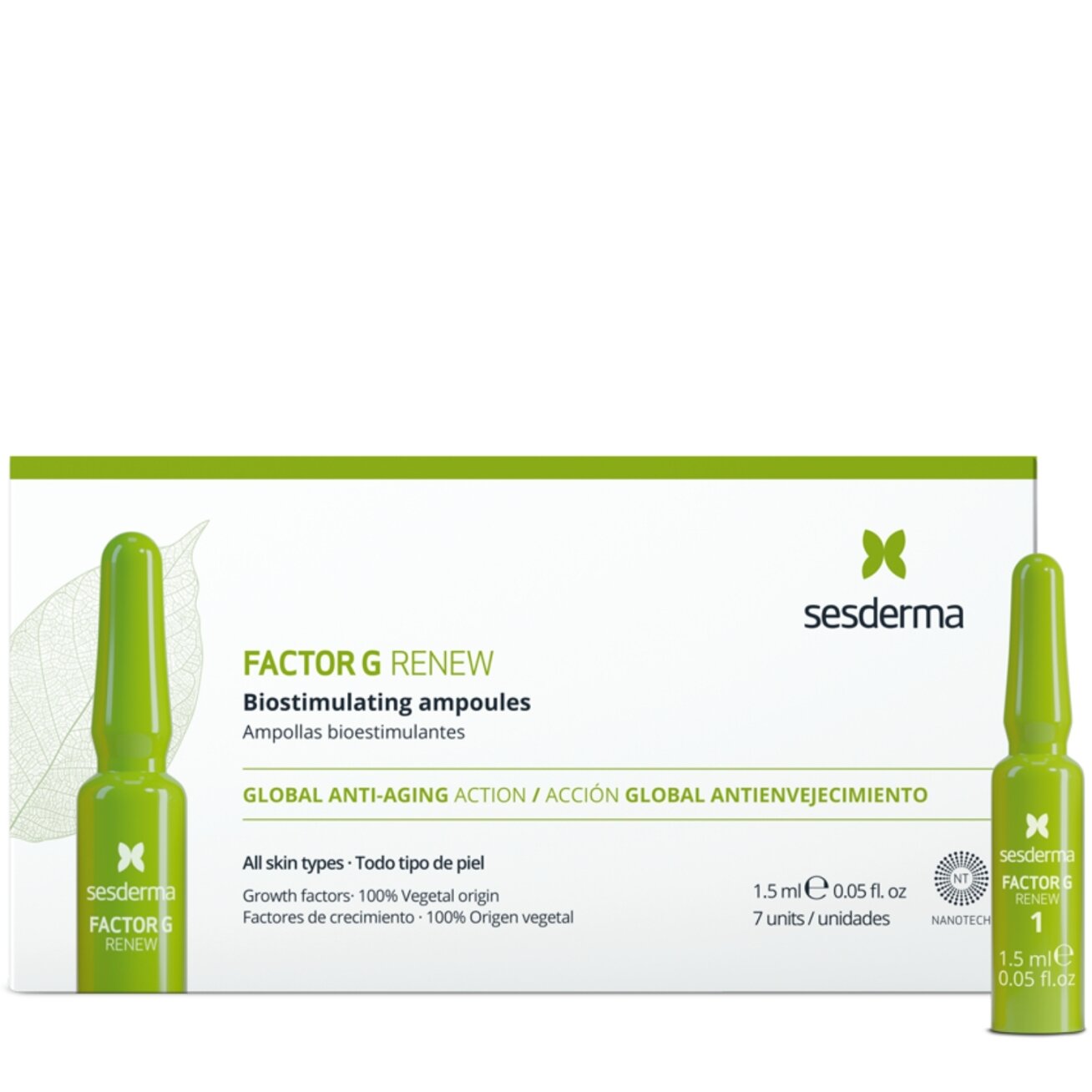SESDERMA FACTOR G GLOBAL ANTI-AGING AMPULĖS, 7x1,5 ML