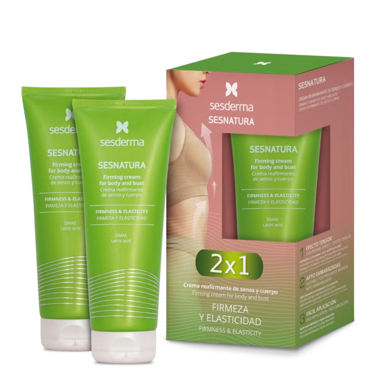 SESDERMA SESNATURA KŪNO IR KRŪTINĖS KREMŲ RINKINYS STANGRUMO STOKOJANČIAI ODAI, 2x200 ML