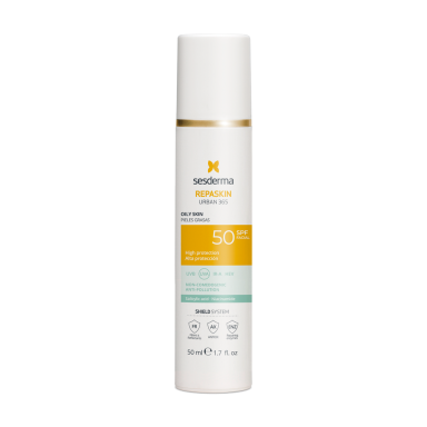 SESDERMA REPASKIN URBAN 365 APSAUGINĖ PRIEMONĖ SU SPF50 RIEBIAI ODAI, 50 ML