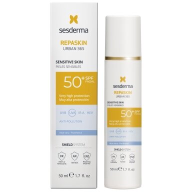 SESDERMA REPASKIN URBAN 365 APSAUGINIS VEIDO KREMAS SPF50+ JAUTRIAI ODAI, 50 ML