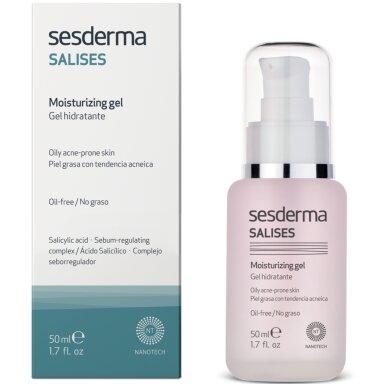 SESDERMA SALISES DRĖKINAMASIS GELIS Į AKNĘ LINKUSIAI ODAI, 50 ML