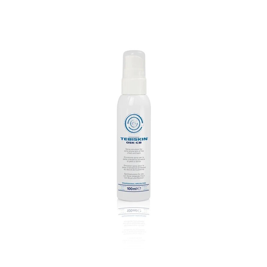 TEBISKIN®OSK-CB speciali purškiama emulsija, skirta į aknę linkusiai krūtinės ir nugaros odai, 100ml TEBISKIN®OSK-CB speciali purškiama emulsija, skirta į aknę linkusiai krūtinės ir nugaros odai, 100ml